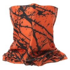 Summer Neck Gaiter Sun Protection Face Mask for Hiking, Orange/Black