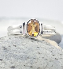 Yellow Topaz 925 Sterling Silver Beautiful Handmade Ring Jewelry For Wedding