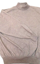Bachrach 100 Merino Wool Made in Italy Mens Tan Mock Neck Sweater Size L