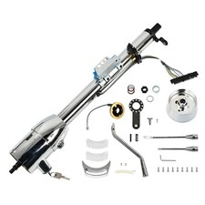 28 Stainless Chrome Automatic Tilt Steering Column W9 Hole Wheel Adapter Key