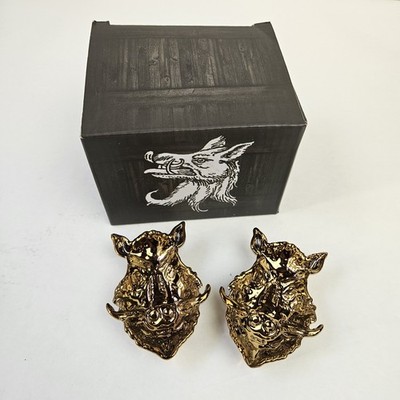 Wizarding Trunk Harry Potter Copper Kettle Boars Head Golden Ramekins with Box