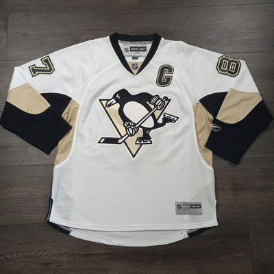Reebok NHL Pittsburgh Penguins Sidney Crosby Jersey Men's Size XL White 