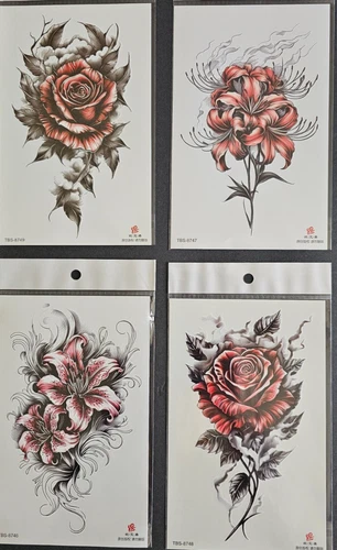 4 Sheets Premium Quality Middle Half Arm Temporary Tattoos For Men & Women 51 - product listing photo