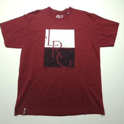 LRG Mens Shirt XXL Red Burgundy Lifted Research Group Block Logo Graphic Tee