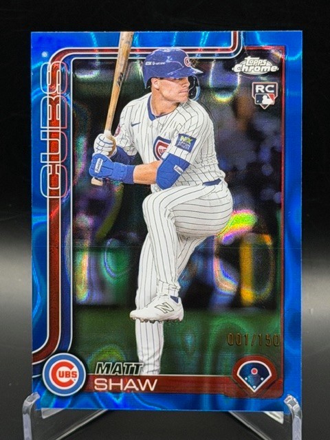 Matt Shaw (RC) 2025 Topps Chrome #219 ~ Blue Lava Refractor ~ 1/150 ~ Cubs