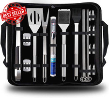 Stainless Steel BBQ Tool Set 25Pcs| Barbecue Grill Tool Set for Indoor and Outdo