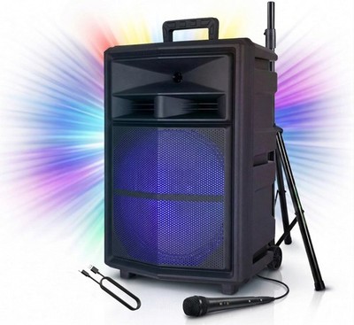 15'' Bluetooth Party Speaker Portable Sound System Stand Mic LED Super Bass TWS