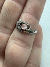 Vintage Sterling Silver And Pink Rose Quartz Butterfly Ring Size 7 - 2g