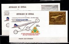Senegal 621-622 as FDC, Scheduled Flight Paris-Dakar-Rio de Janeiro #OV352