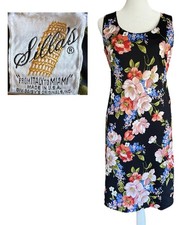 VTG 60s 70s SILLA’S Italy to Miami Floral Print Dress Garden Party USA-Made MCM