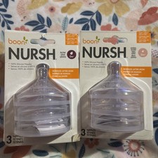 2 X Boon Nursh Stage 0 Silicone Nipples MOM 3 BPA PVC Free 3pk 0m Mo Brand New