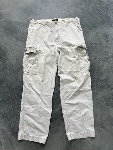 Abercrombie & Fitch, Vintage Abercrombie fitch cargo pants 36 L Baggy White