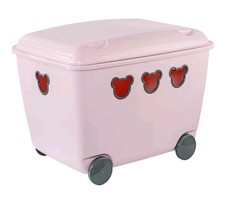 Big Storage Box Container Toys Box Wheels Lid 55L Teddy Bear Doll Children Room