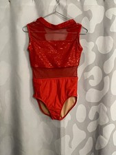 Women  s Weissman Red Leotard Bodysuit Small Adult