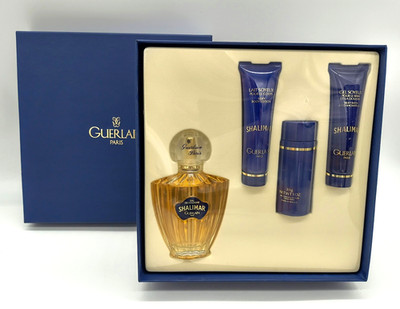 Shalimar 4pc Gift Set Eau De Cologne Perfume Spray 2.5 oz Guerlain Paris NEW