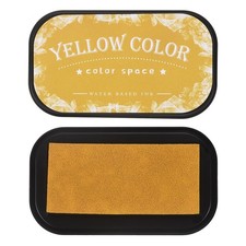 Yellow Large Ink Pads for Stamps, Fingerprint, Scrapbooking, 3.8 x 2.1 Inch