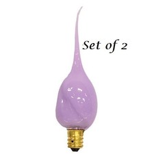 NEW PRIMITIVE SILICONE LIGHT BULBS 2 PCS CANDELABRA BASES PURPLE PASTEL GLOW 4-W