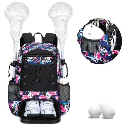 Lacrosse Bag for Kids and Youth, Lacrosse Backpack with Helmet Holder and Sho...