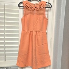 Esley Peach Lace-Trimmed Dress Womens S Spring Sleeveless Youthful