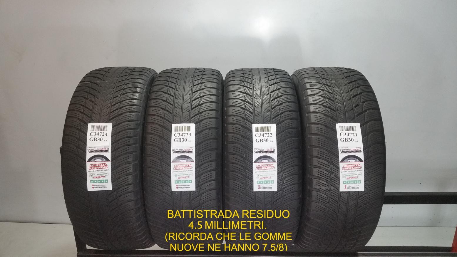 GOMME USATE TERMICHE 225/50R18 95H BRIDGESTONE RUNFLAT BLIZZAK LM001 RF C34724