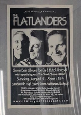 The Flatlanders Band Concert Promo Poster Joe Ely Camden High School Rockport ME
