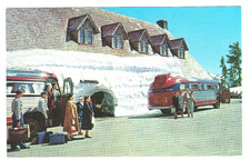 Postcard Chrome Mt. Rainer National Park Washington Paradise Inn Snow Tunnel Ent