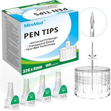 MireMed Pen Tips 32G x 4mm 5/32" , 100 Count