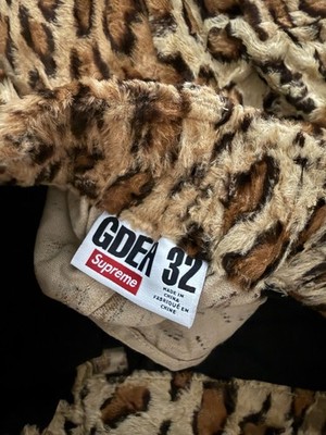 Supreme x GOODENOUGH Crushed Rayon Cargo Shorts 32 Leopard In Hand