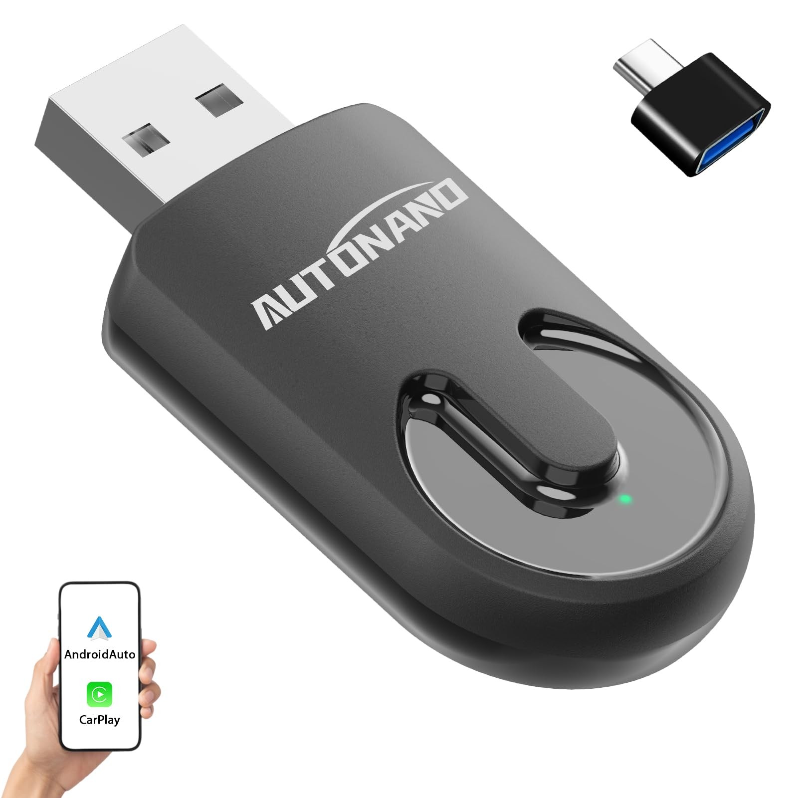 Adattatore per auto wireless CarPlay e Android 2 in 1 compatibile con Apple