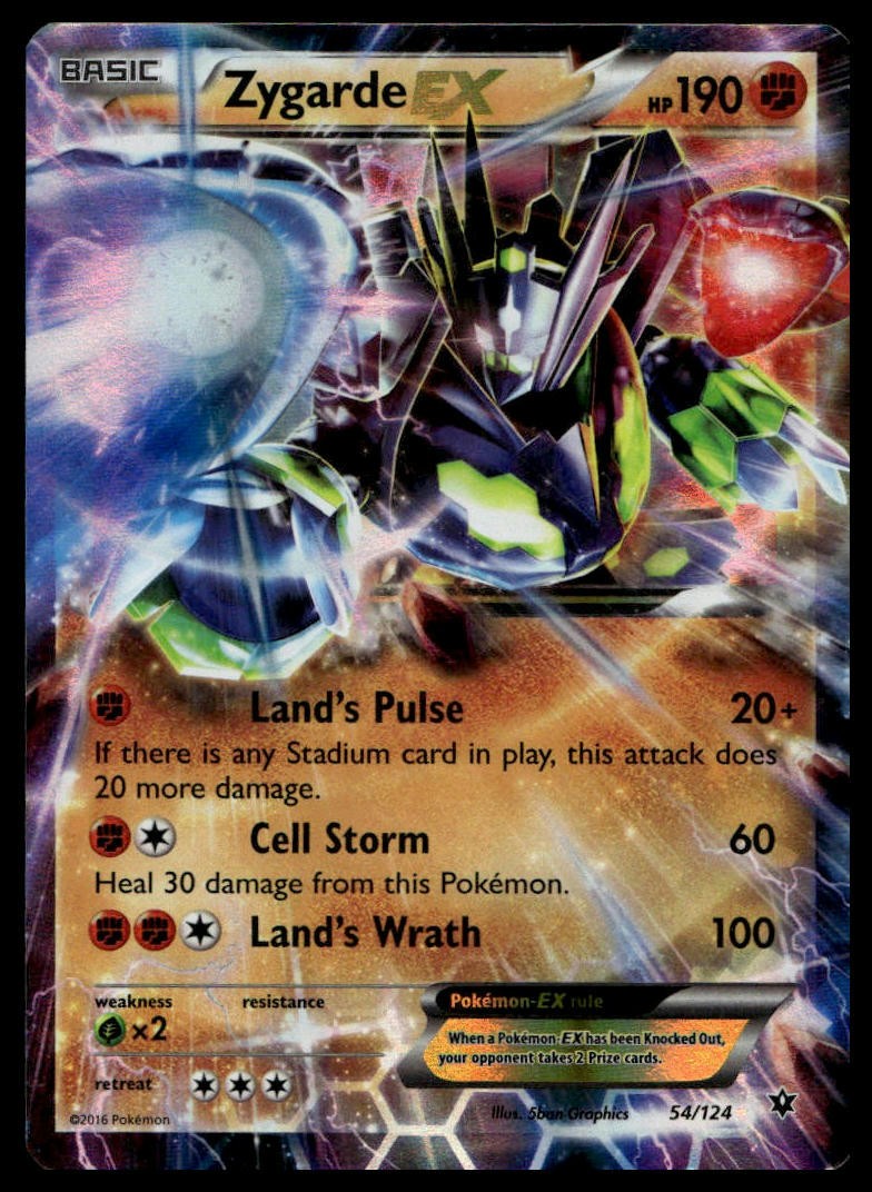 Zygarde EX #54/124 XY - Fates Collide Lightly played - Pokemon