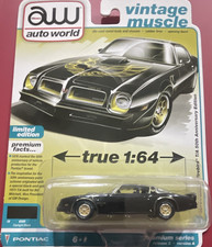 Auto World Vintage Muscle 1:64 1976 Pontiac Firebird T/A Black Gold Limited