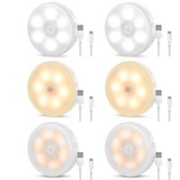 Nachtlicht Bewegungsmelder LED Sensor Licht USB Wiederaufladbar 4 Modi 6000K 3K