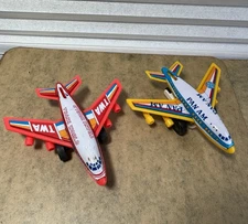 Vintage Pan Am & TWA Airlines Toy Airplanes – 747 Tin & Plastic Jet Lot