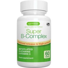 Igennus Methylated Super B-Complex, Vitamin B Complex with Vitamin C  Methylfol