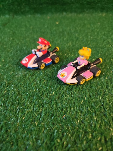 Mario & Princess Peach Kart Carrera 1st Nintendo Slot Race Cars TESTED WORKING !