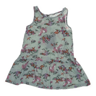H&M Kids, Kleid, Größe: 92, Grün/Mehrfarbig, Baumwolle, Sonstiges, Mädchen #bkb