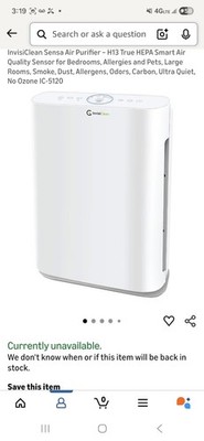 Invisiclean air purifier Large Rm  Tru Hepa