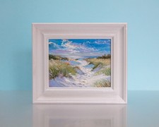 Oil Painting, Original, Ocean, Coast, Beach, Seaside, Sand Dunes, Small, Art
