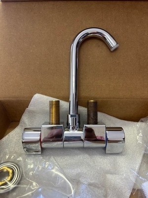 Scandvik 10474 Chrome Plated Brass J Spout Folding Mixer Faucet 10474P