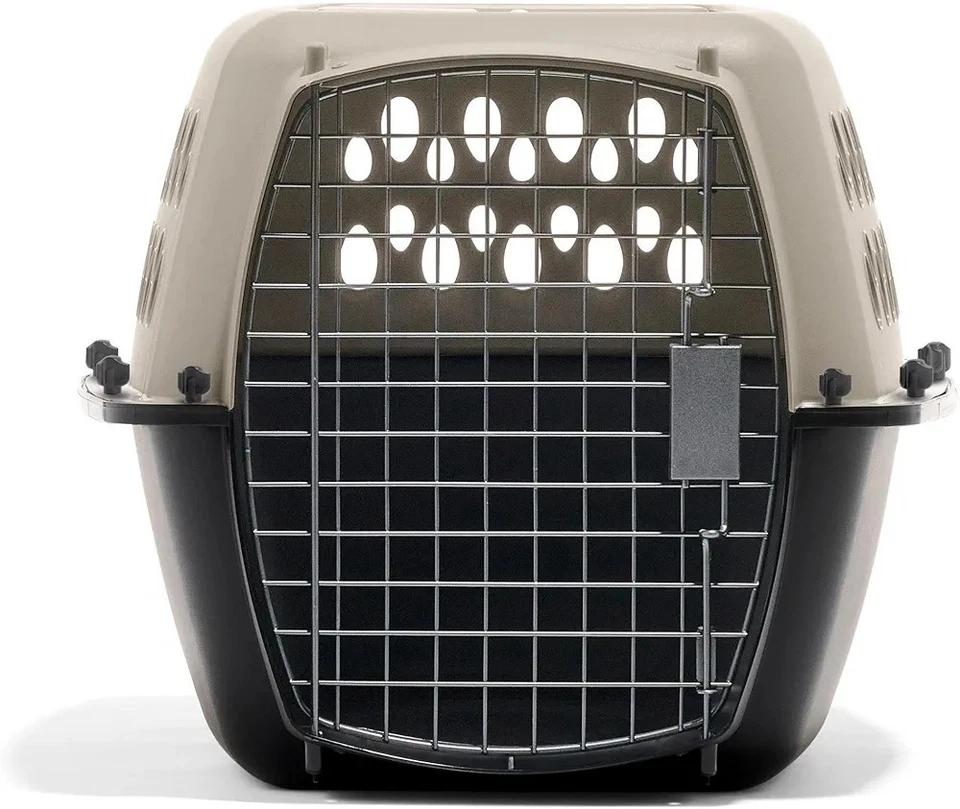 CATs 🐈 or 🐕 SMALL DOGs 🐾 Pet CARRIER ✈️-Friendly Taupe Portable Crate/ Kennel - Image 2 of 4