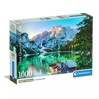 8005125399345 Cle Puzzle 1000 Compact Emerald Lake Braies 39934 Clementoni