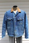 VTG Lee Storm Rider Denim Jacket 44R Blanket Lined Corduroy Collar Trucker READ