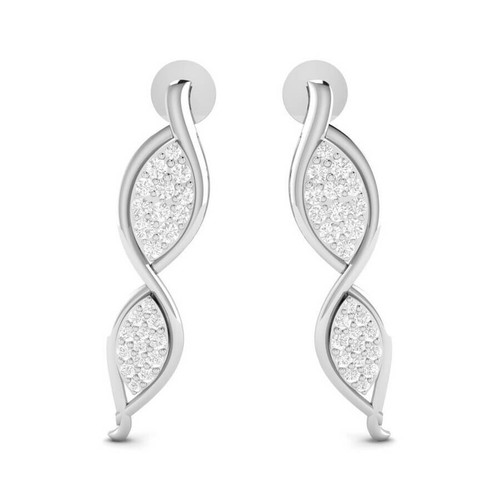 Boucles d'oreilles cloutées - 14 carats Or blanc - 0.44ct. tw. Diamant