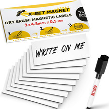 Dry Erase Magnetic Labels - Reusable Sticky Notes - Magnetic Notepads for Refrig