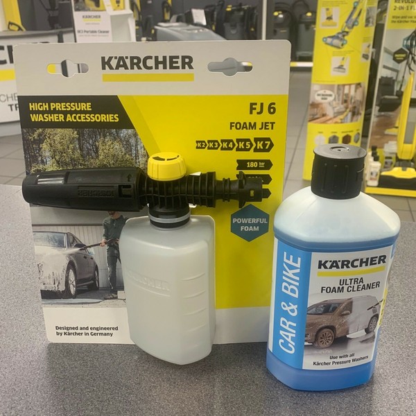 Limpiador detergente ultra espuma Karcher de 1 litro y lanza de espuma de nieve de 0,6 para valet