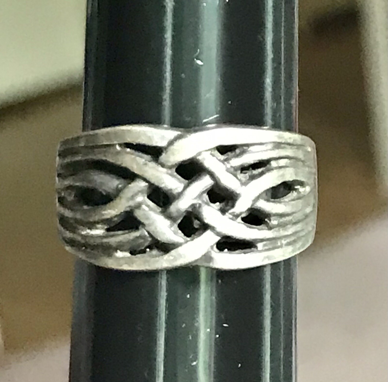 Sterling Silver 925 Ring Interwoven Pattern Size … - image 1