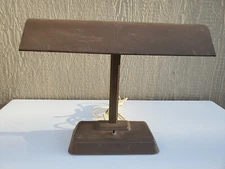 Vintage 18" x 14" Mitchell Mid-Century Brown Industrial Desk Lamp --Tested/Works