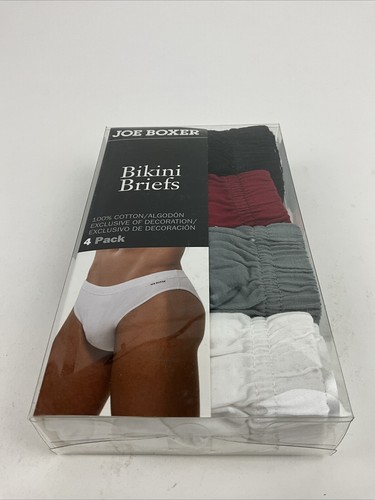 Vintage Joe Boxer Men’s Bikini Briefs 4 Pack Size S Black White Red Grey NIB - 第 5/6 張圖片