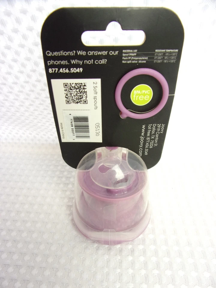 4 tapas Joovy Dood Sippy Cup - púrpura - caños suaves - 2 paquetes de 2 - nuevas Foto 4 de 4