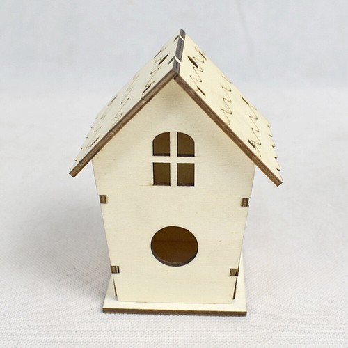Jaula de madera simple nido de pájaros jardinería pequeña pajarera para mascotas aves - Imagen 4 de 7